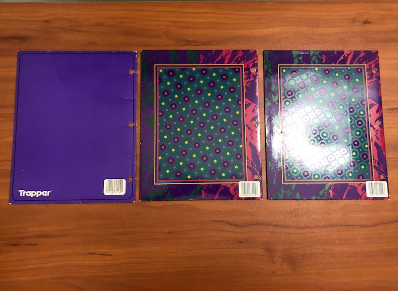 90's Mead Paper Folders 3 Ring Binder Purple Green 1996 Etsy