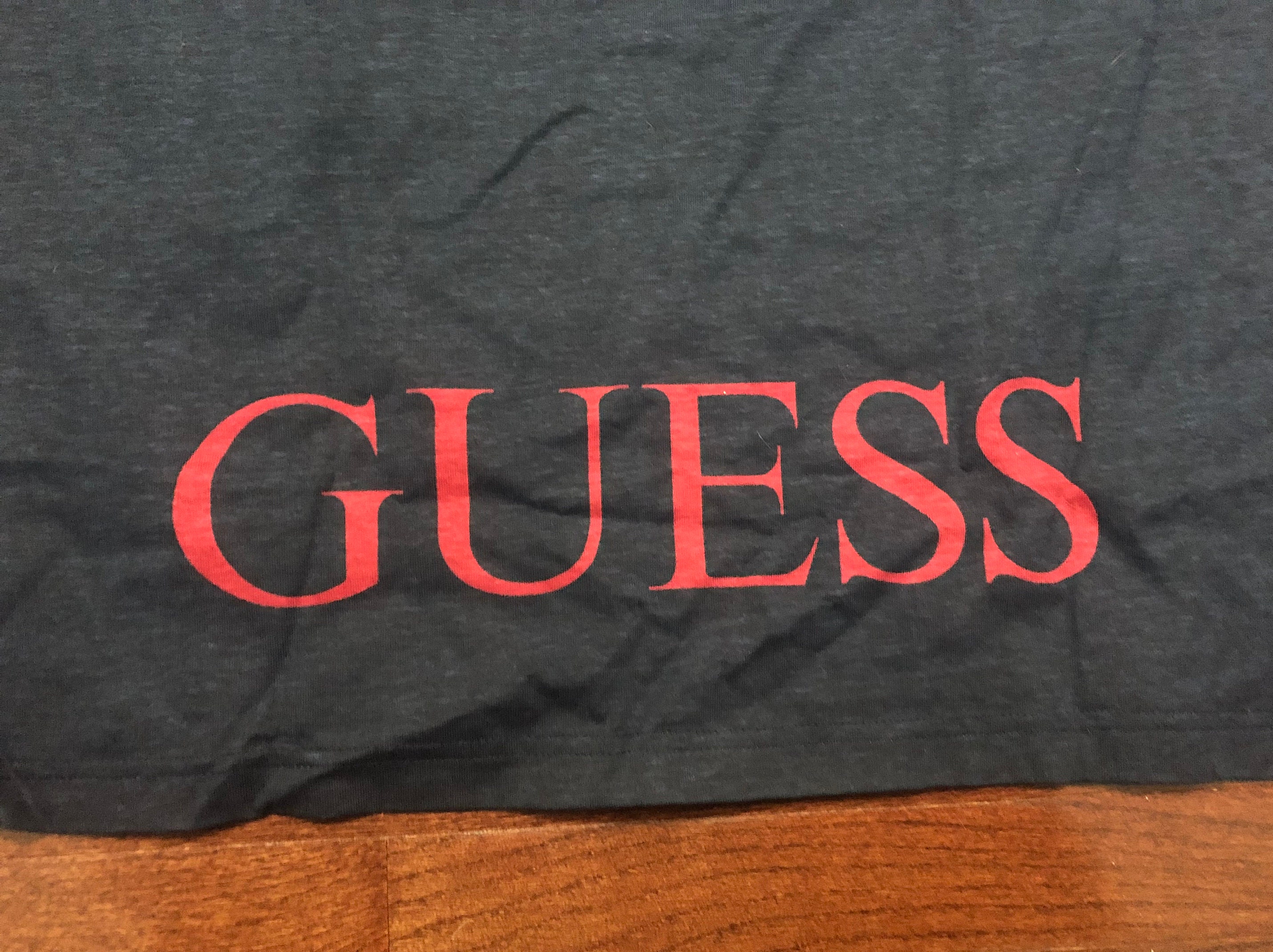 NEW XL 90's Guess Jeans Polo Shirt Men's Red Dark Blue
