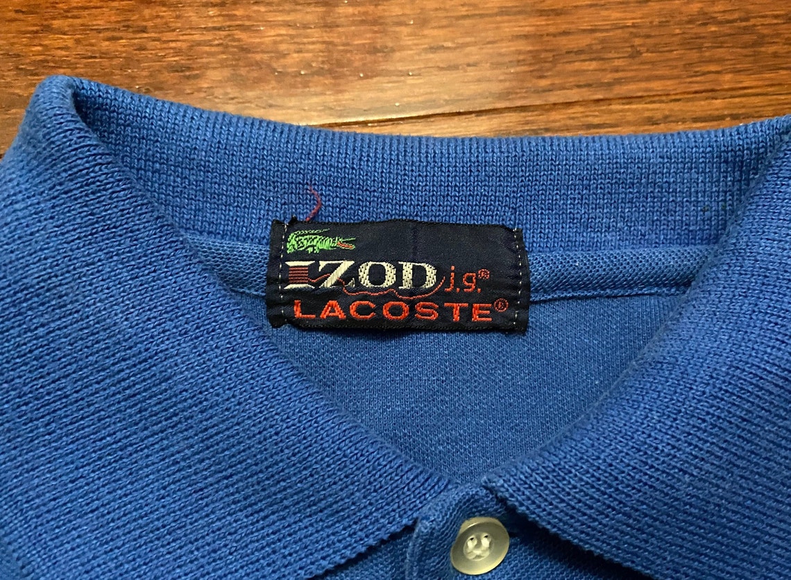 Small Vintage Izod J.G. Lacoste Polo Golf Shirt Blue W/ Blue | Etsy
