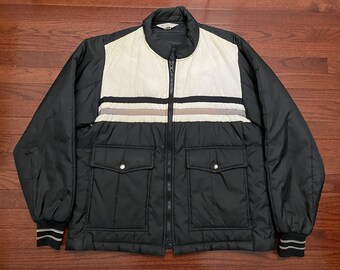 XL 80's BFGoodrich puffer jacket coat men's black white Official Performance Sportswear vintage 1980's tires BF Goodrich E