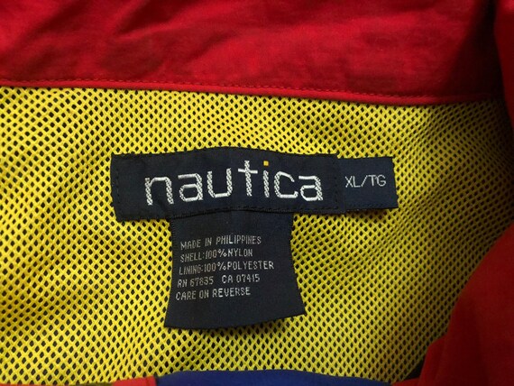 XL 90 s Nautica Sailing Jacket Coat Navy Blue Red Vintage 1990 s