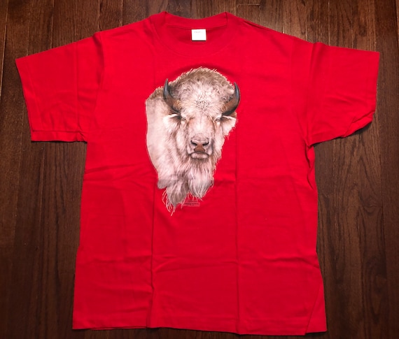 American Bison Men/'s T-Shirt Buffalo Native American Flag Mens Tee