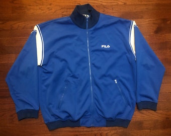 XXL 90's Churchill track jacket men's vintage Fila blue white 1990's sportswear coat 2XL