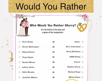Who Would You Rather Marry Game, African American Game