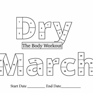 habit tracker printable, Dry March