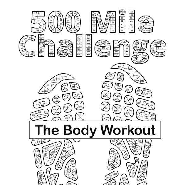 500 Mile Challenge, 500 KM Challenge, Running Tracker, Walking Tracker Printable