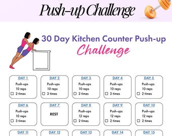 30-Day Kitchen Counter Push-up Challenge, Beginner Push up Challenge