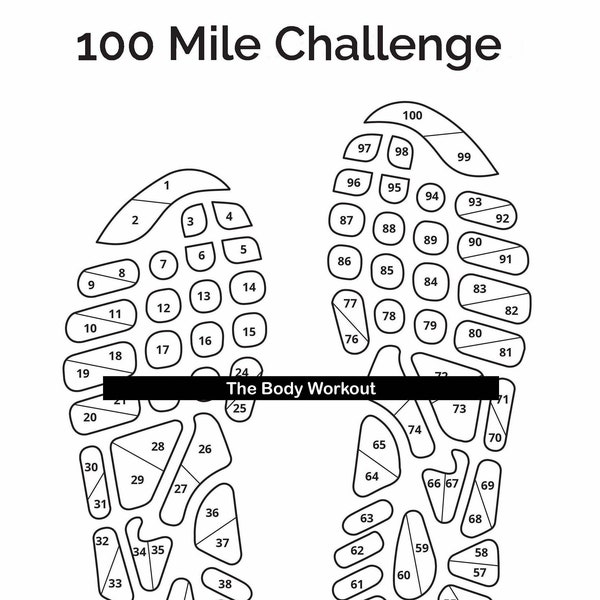 100 Mile Tracker, 100 Mile Challenge, Walking Tracker, Running Tracker, 100 Mile Walking Challenge