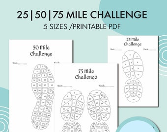 25, 50, 75 Mile Challenges, Mile Tracker