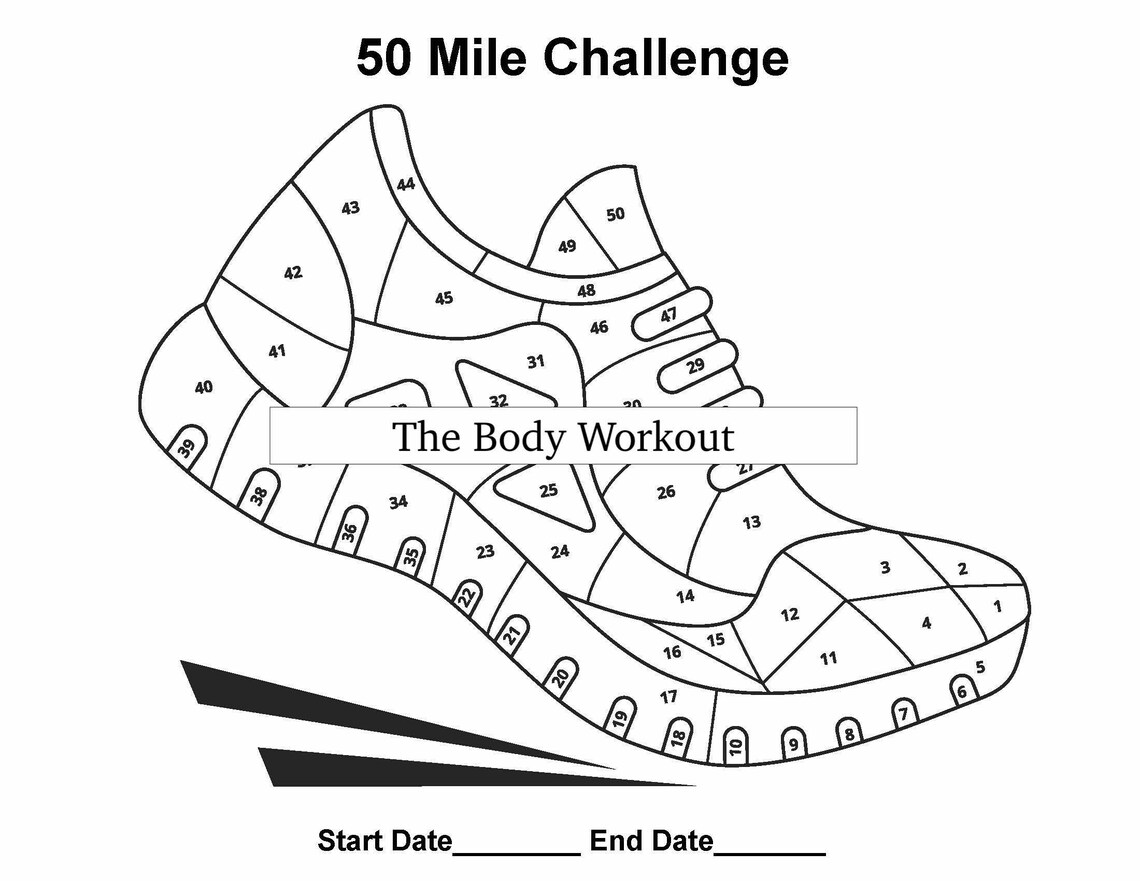 Exercise Tracker, 50 Mile Challenge (Instant Download) - Etsy
