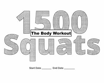 50 Squats a day challenge, 1500 squats A2 Size