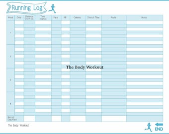 Fillabe Running Log, Printable Running Log