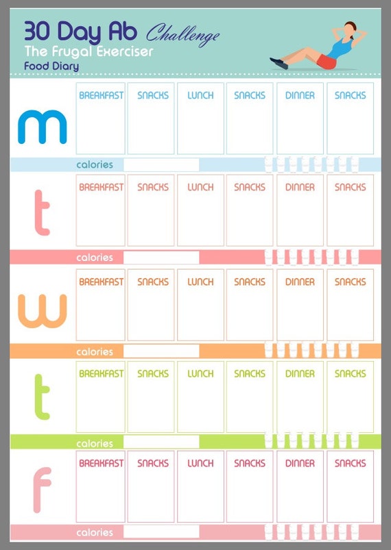 30 Day Ab Squat Challenge Chart