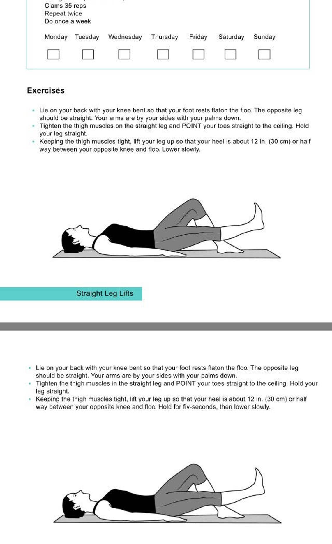 Daily Workout Printable Workout Plan the 30 Day Leg - Etsy