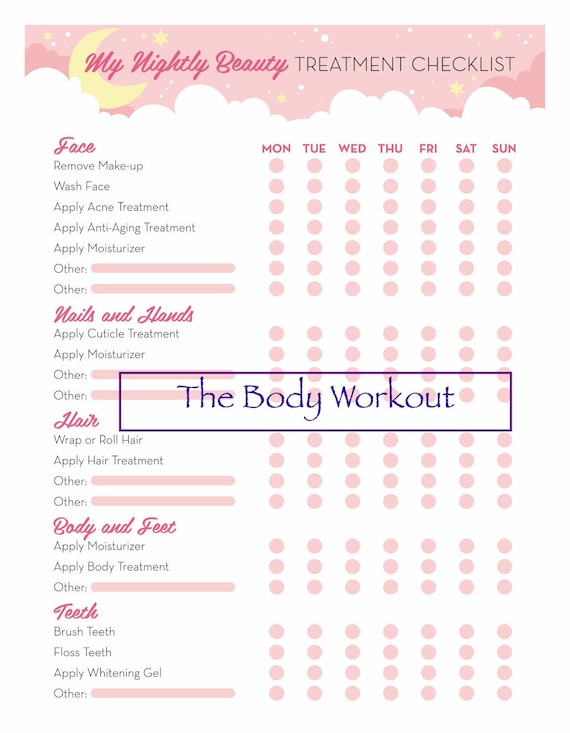 Beauty Checklist Beauty Organizer Beauty Routine Tracker - Etsy