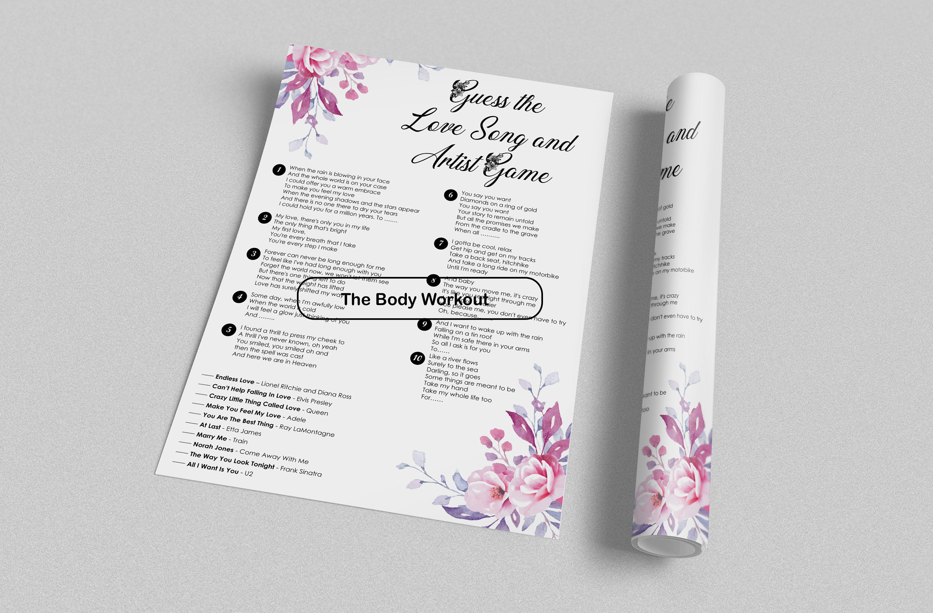 Name That Love Song Bridal Shower Game Love Lyrics Wedding - Etsy Norway