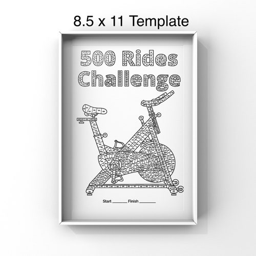 Cycling Fitness Tracker 500 Mile Cycle Challenge Etsy