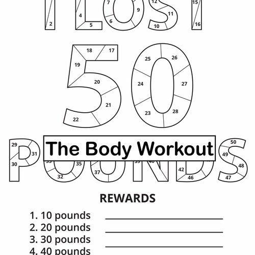 50 Pound Weight Loss Tracker Instant Download Printable - Etsy