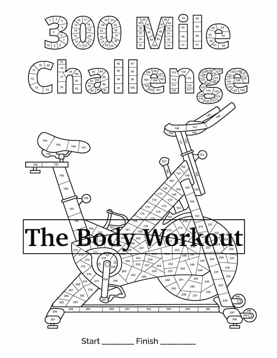 Cycling Tracker 300 Mile Cycle Challenge Etsy Australia