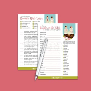 Jeux nuptiales bibliques pour showers de mariage, Couples bibliques, Écritures pour le shower de mariage, Versets de la Bible romantiques