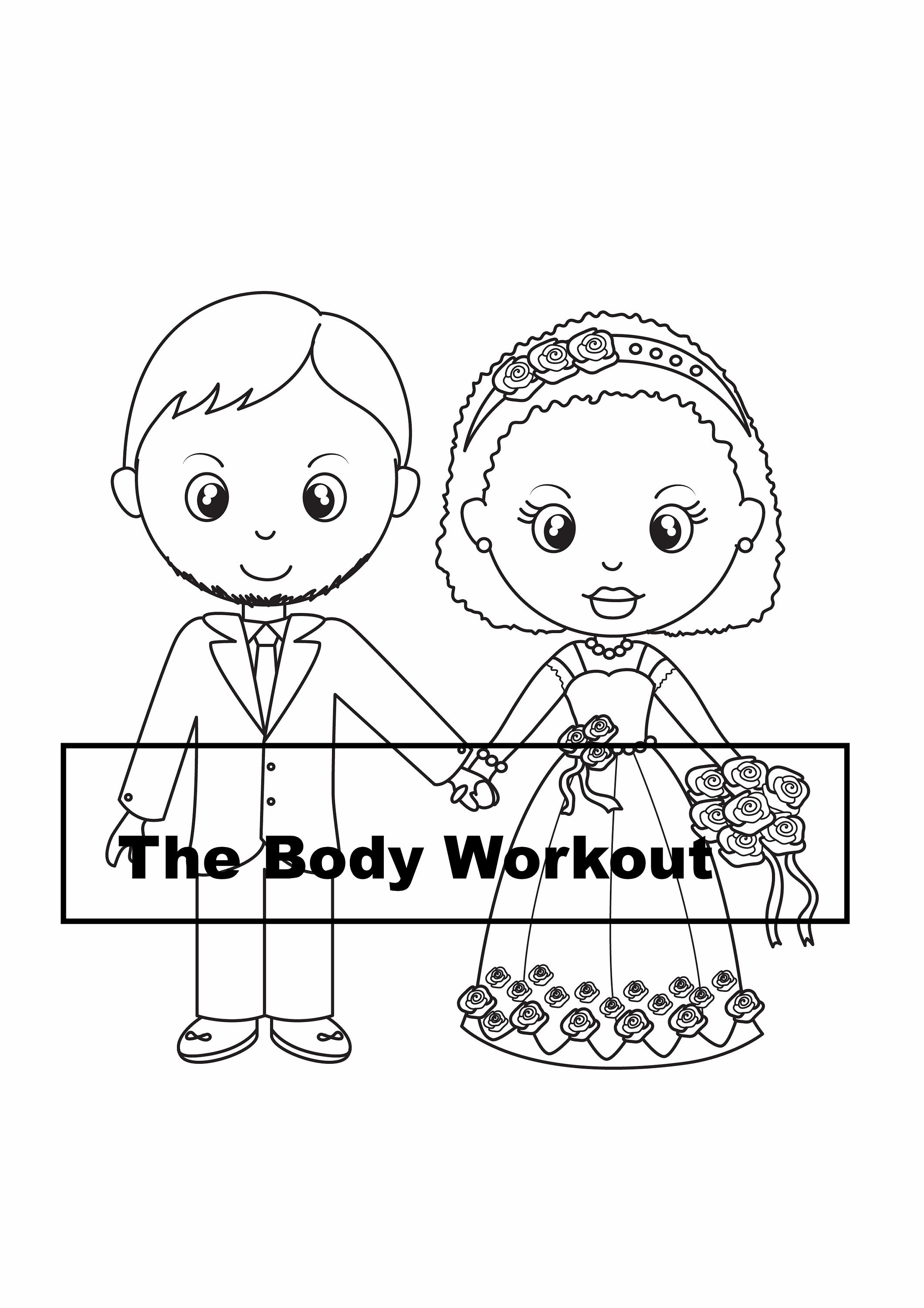 Kids Wedding Activities Interracial Couple Coloring Page