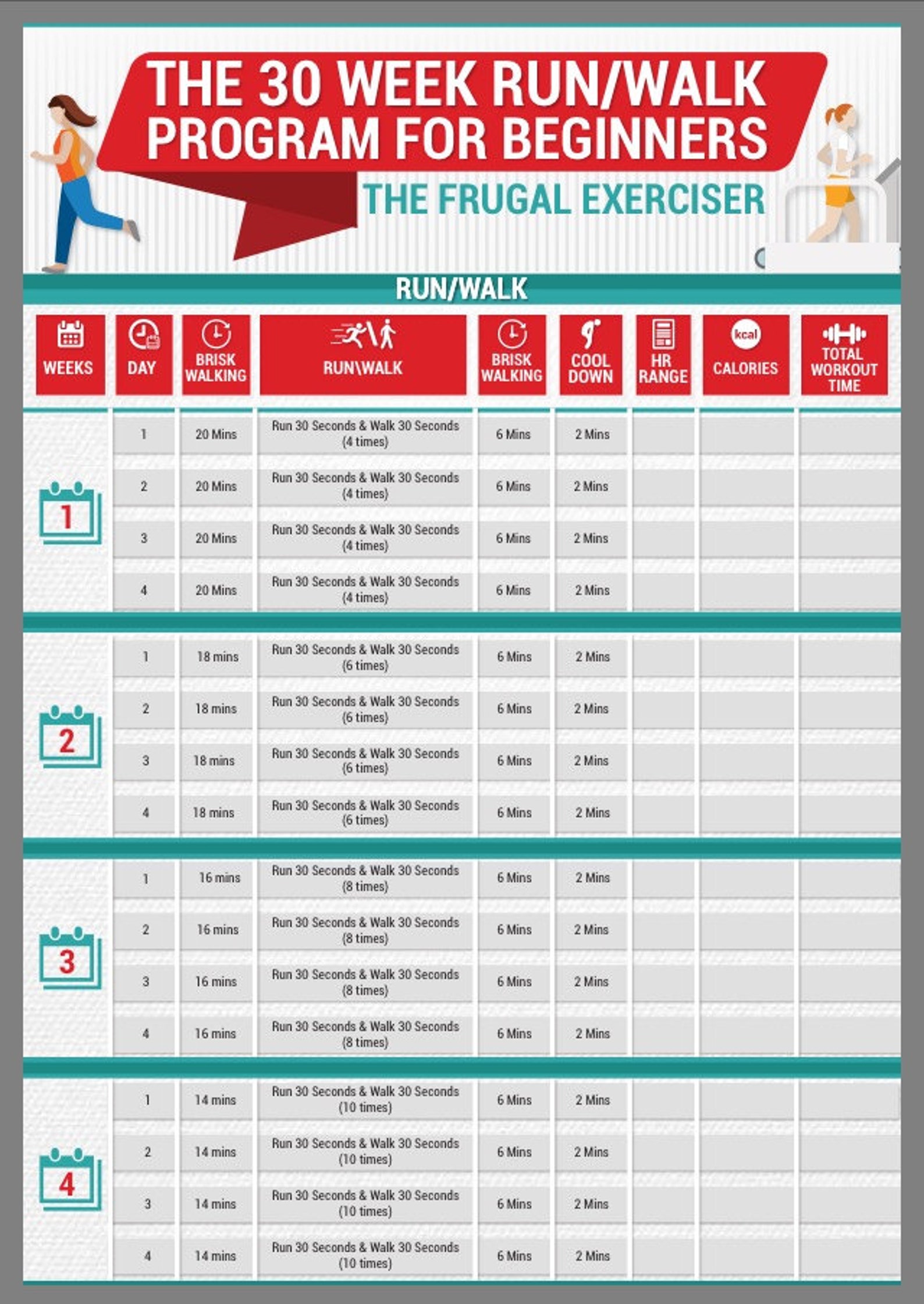 Running for Beginners Pdf Running Training Program Running Etsy