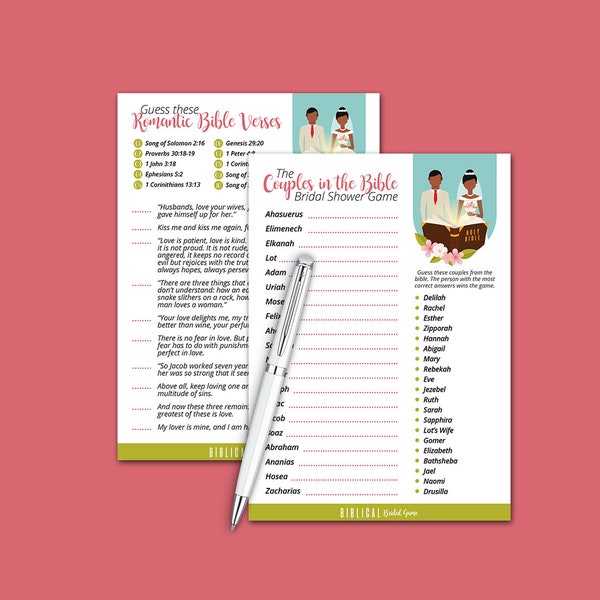 Christian Bridal Shower Games - Etsy