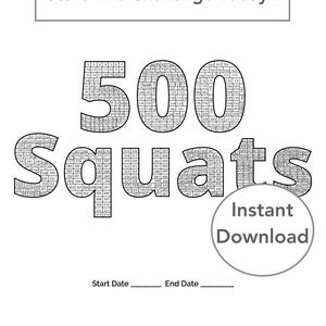 500 Squat Challenge - Happy Planner Size (7 by 9.25&quot; (17.78 cm x 23.49 cm)