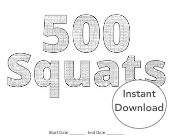 500 Squat Challenge - Happy Planner Size (7 by 9.25" (17.78 cm x 23.49 cm)