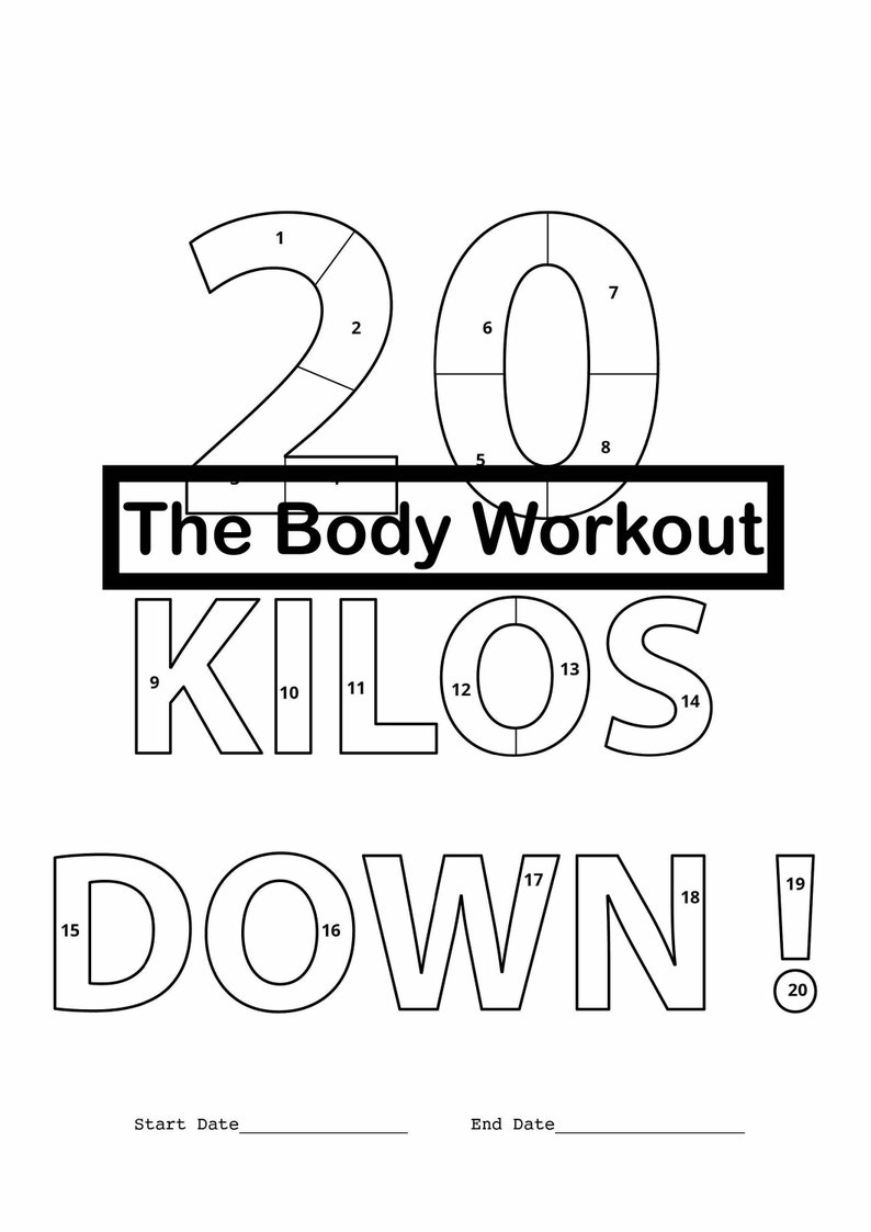 Fun Weight Loss Chart 20 Kilos Down Printable Weight Loss Tracker