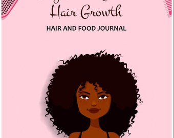 Natural Hair Growth Challenge, Natural Hair Journal, Food Journal, Natural Hair Care, Black Hair Care, Natural Hair Diary, Food Diary
