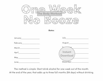 One Week No Booze Sober Tracker