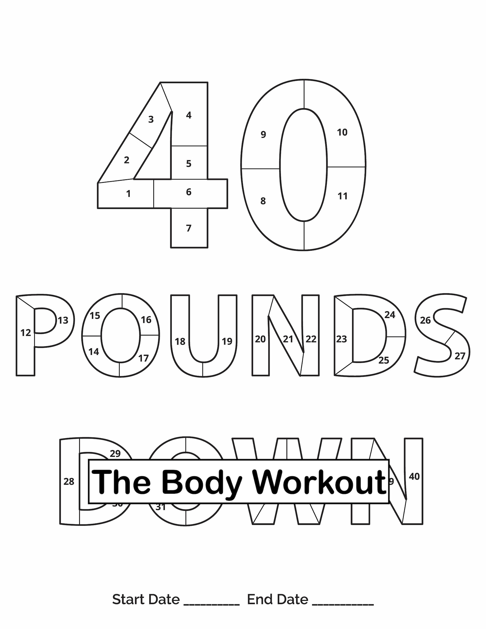 Weight Loss Goal, 40 Pounds Weight Loss Tracker Etsy