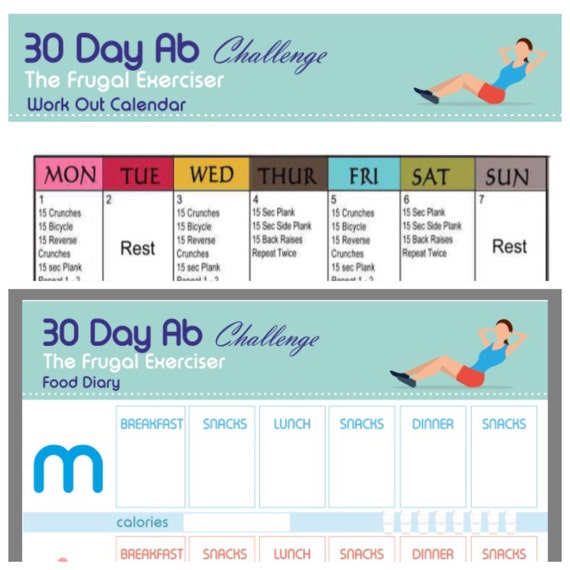 30 Day Ab Squat Challenge Chart