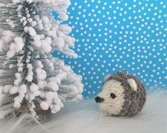 Hedgehog keychain, backpack buddy, knitted hedgehog, key holder