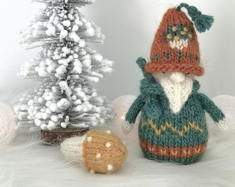 Knitted Gnome and mushroom set, knitted doll, kids doll, handmade doll, Amigurumi, plushies