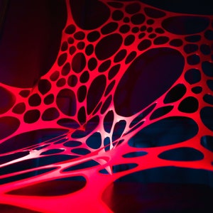 UV Pink/Red Blacklight Stretch Decoration, Ceiling And Wall Canopy, Trippy Tapestry, Blacklight Party, Neon Party, Sensory Room Decorations