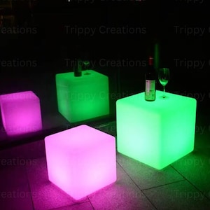 Colour Changing LED Cube Decorations For Bedrooms And Events, Immersive Neon Party Decor, Psychedelic Furniture, Kids Party Decor, DJ Gifts