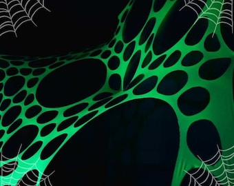 Decorazioni di Halloween verde UV, oggetti di scena per la stagione spettrale, stanza psichedelica, tema per feste psichedeliche, per festival, rave, compleanni ed eventi.