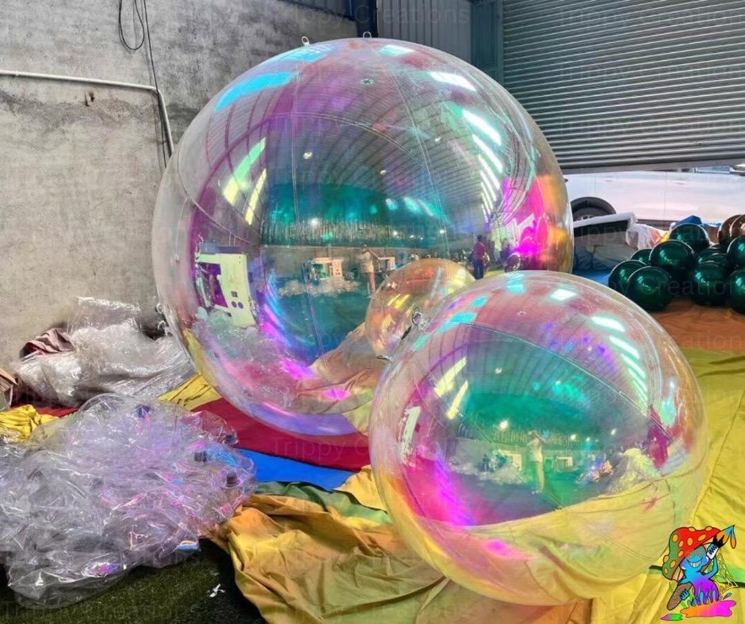 Inflatable Iridescent Decorative Balls, Pool Party Props, Iridescent ...