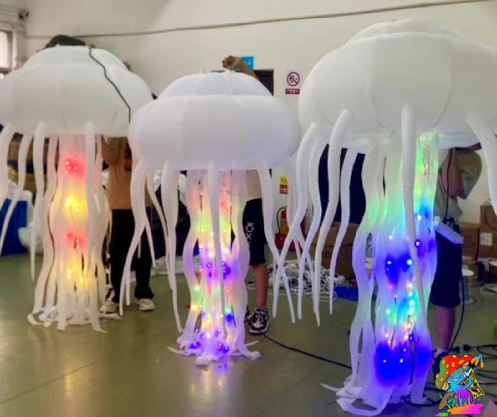Pack of 5 2m Size Inflatable LED Jellyfish Event Decorations, Bundle ...