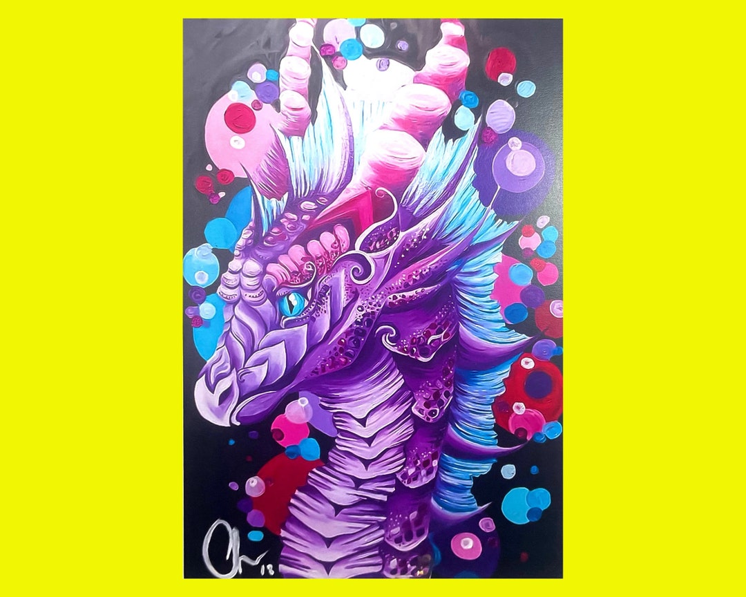 Fantasy Art Print Mythical Creatures Japanese Dragon Art Etsy