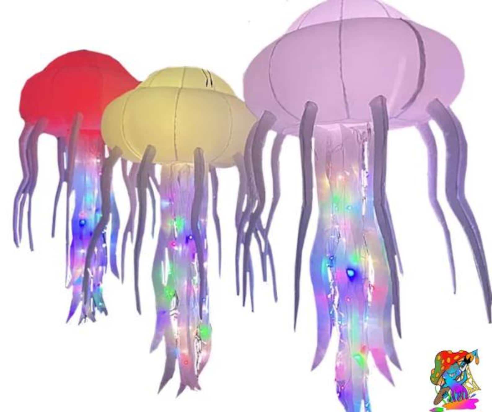 Pack of 5 2m Size Inflatable LED Jellyfish Event Decorations, Bundle ...