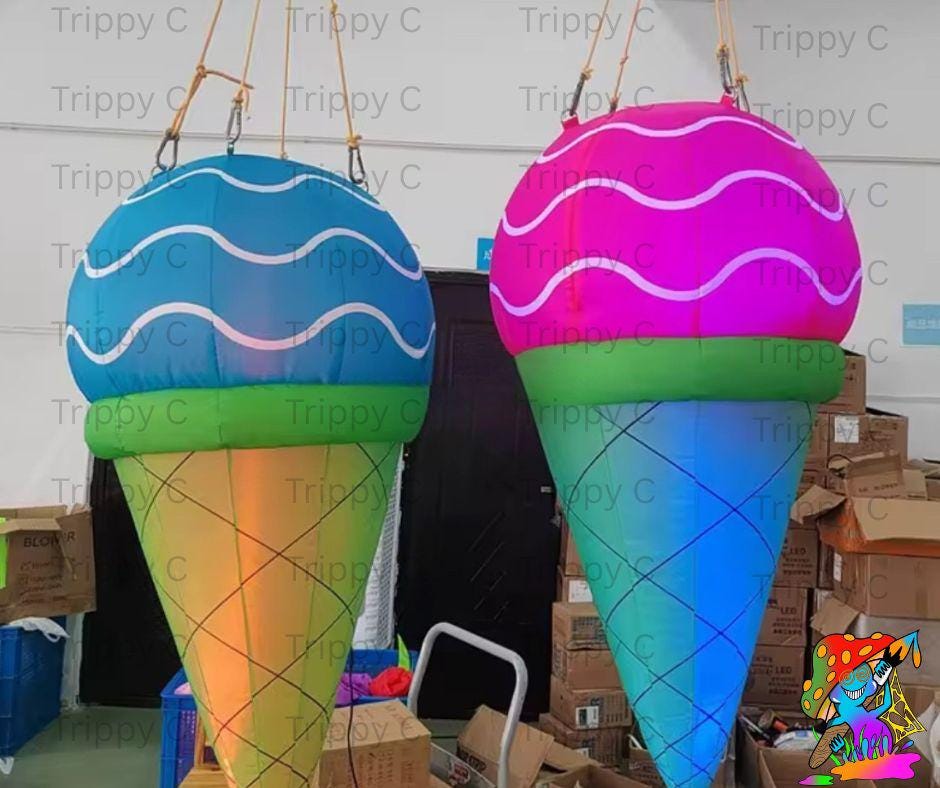 1m Custom Colour Inflatable Icecream Cones, Candy Props, Whimsical ...