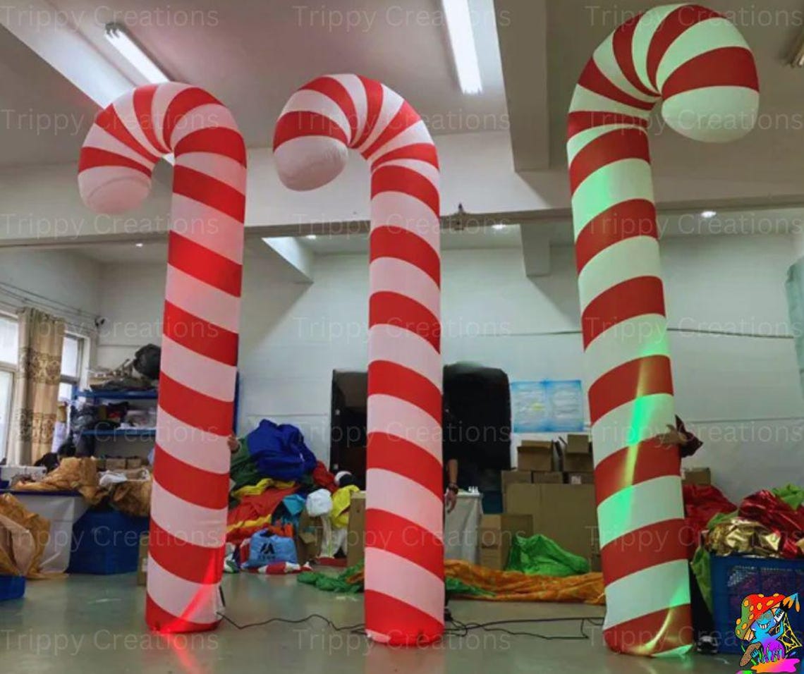 3.5m Inflatable Red and White Candy-cane Party Props, Christmas ...