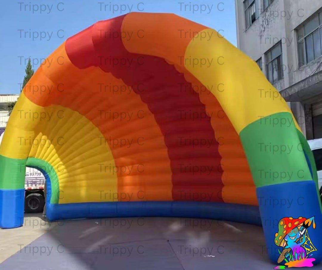 Inflatable Pride Themed Shelter, Rainbow Striped Air Dome, LGBTQ ...