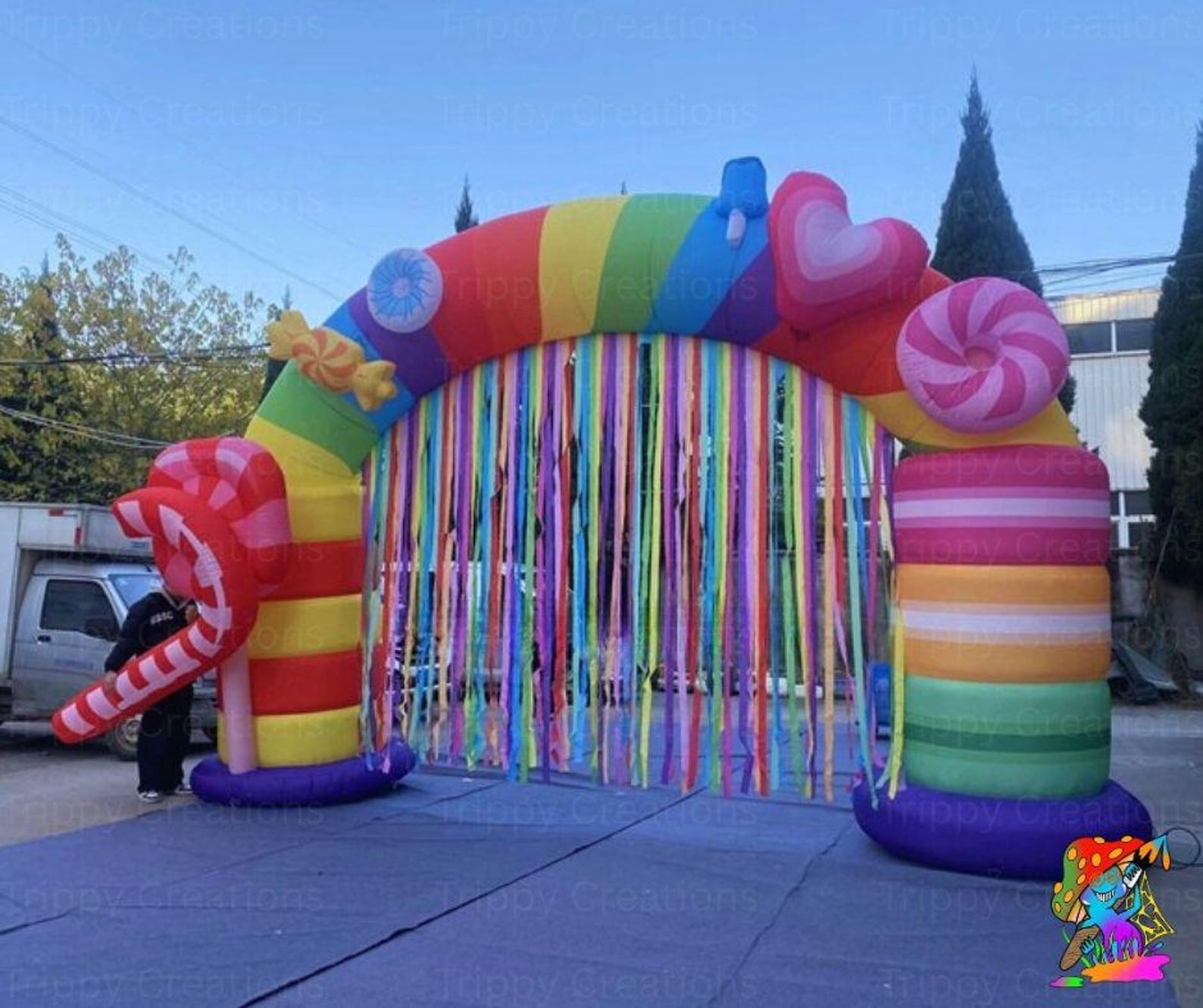 Alice in Wonderland Style Candy Arch Way, Inflatable Candy Backdrop ...