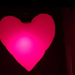 glowing red love heart decor