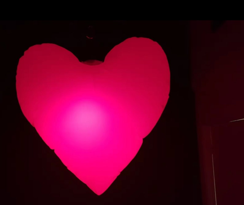 glowing red love heart decor