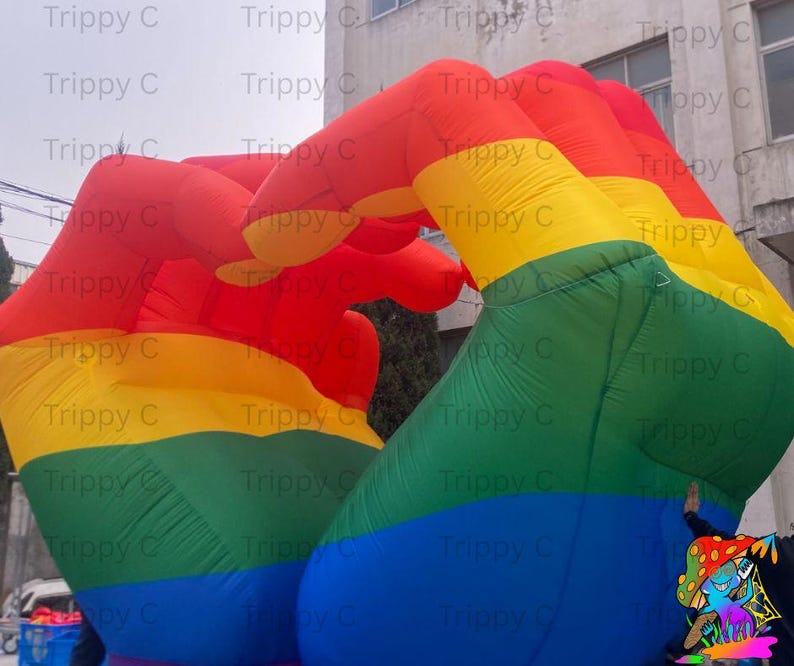 Large Inflatable Hand Heart Shape for Pride Month, Rainbow Themed Party ...